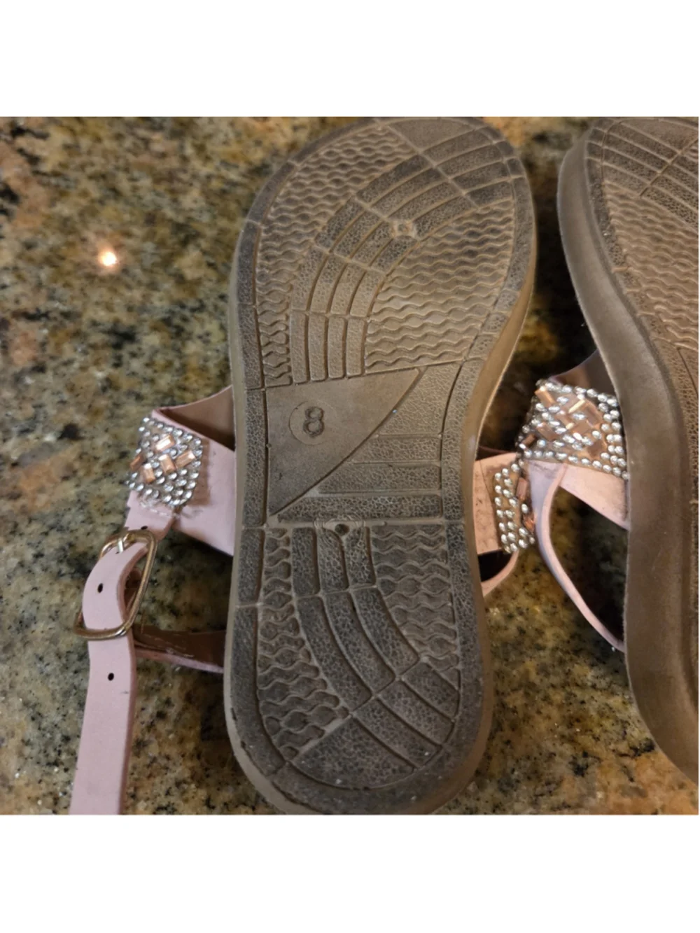 Adrienne Vittadini Rhinestone Sandals Pink Size 8